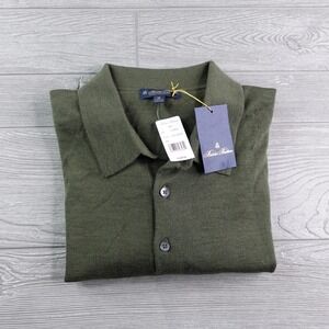 NEW Brooks Brothers Polo Sweater Mens XL 100% Extra Fine Italian Merino Wool